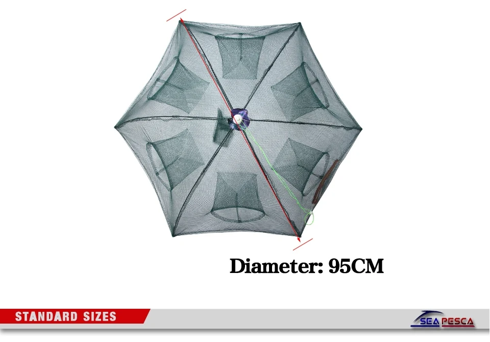 SEAPESCA Складные портативные рыболовные сети Рыболовные креветки гольян воблер Сетка Ловушка многогранные отверстия литье сетей JK438