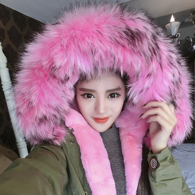 Best price at $167 Cheap 2016 New Winter Luxurious Large Fox Fur Coat Women's Long Loose Down Cotton Coats Outerwears Plus Size Parkas YR28