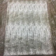 Stipe дизайн клееного блеск сетки материал с блестками Специальный цветок французский чистая кружевной ткани H-120141 для милое платье