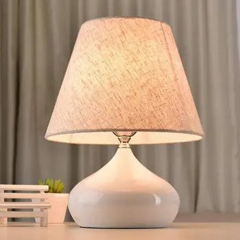 

TUDA 18X37cm Free Shipping Decorative Cloth Lampshade Table Lamp Minimalist Design LED Table Lamp Elegant Metal Table Lamp E27
