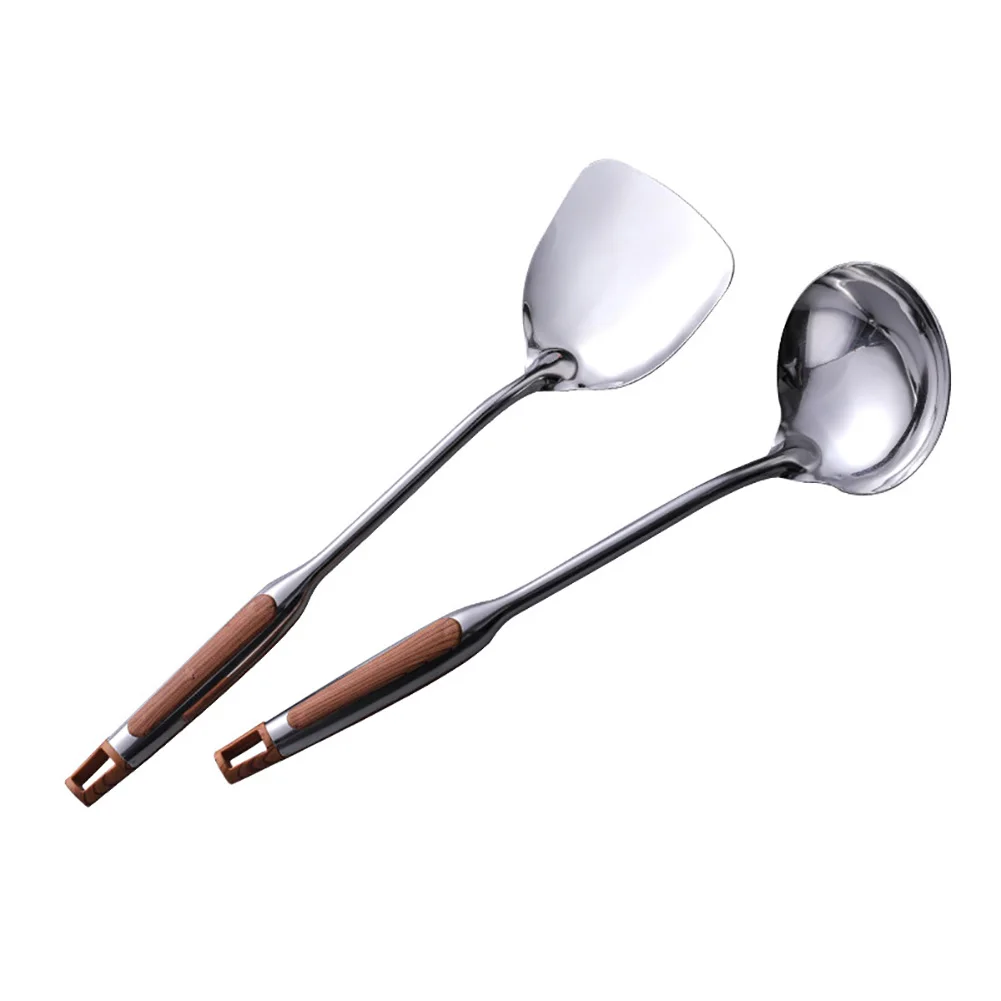 Durable Portable Stainless Steel Non-stick Food Wok Spatula Shovel Turner Spoon Ladle Kitchen Tools Cooking Utensil Cookware