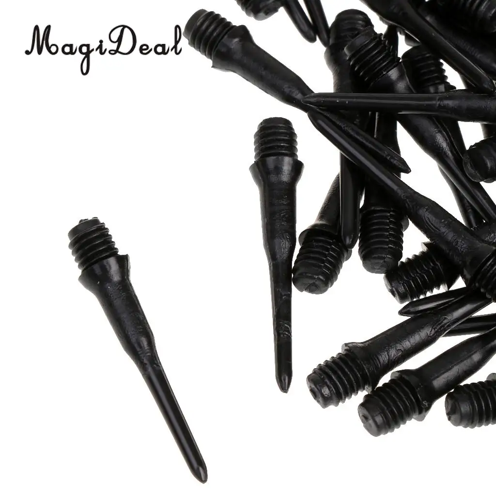 MagiDeal 100 Pieces Electronic Dart Soft Tips Points Thread Dart Accessories Black