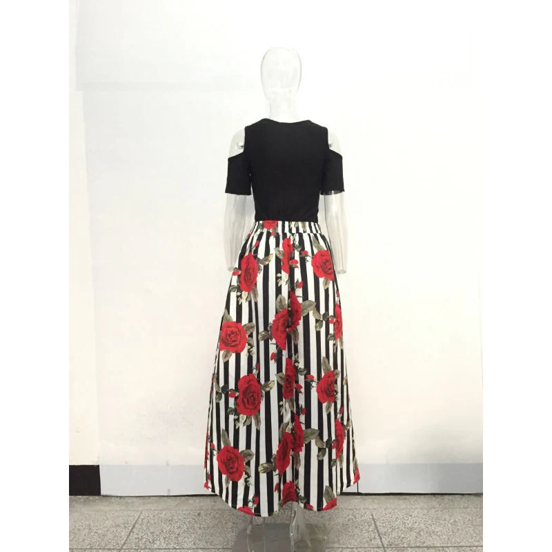 Plus-Size-Summer-New-Two-Pieces-O-neck-Casual-Women-Maxi-Dresses-Short-Sleeve-Top-Long (3)