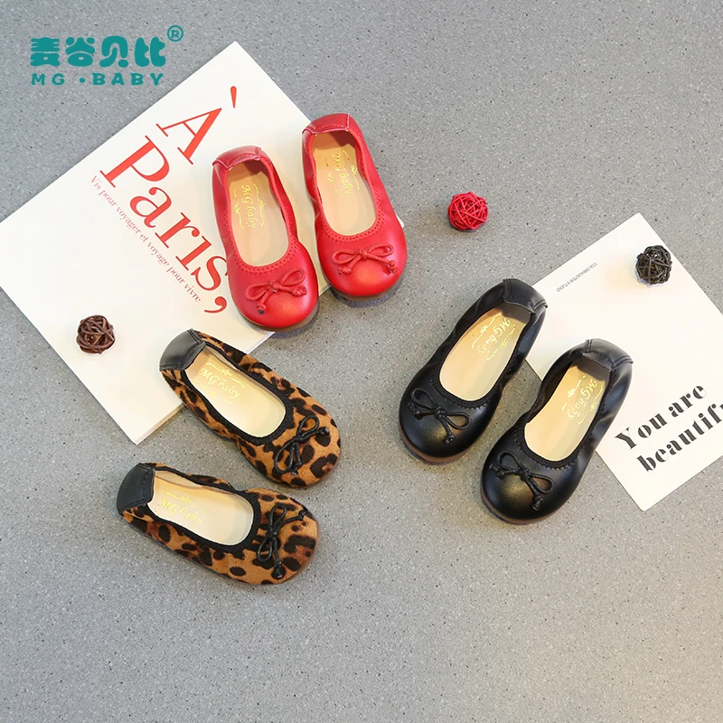 

New spring and autumn female children leather shoes ,non-slip soft rubber soled girls princess shoes child shallow leather shoes