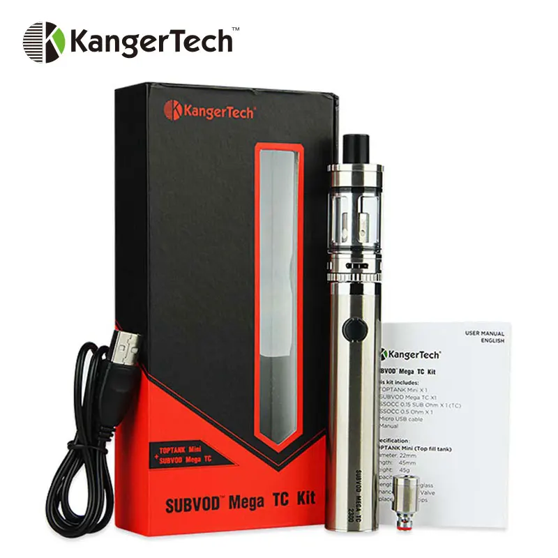 

100% Original Kanger SUBVOD Mega Starter Kit with TC Mod Battery 2300mAh and 4ml TOPTANK Mini Atomizer Kangertech Evaporator