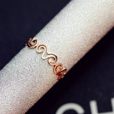 

Lose Money Promotion Wholesale Titanium Steel Rose Gold Color Anti-allergy Adjustable Goat Rings Sets Woman Fashion Jewelry