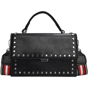 

Pu Korean Version Of The Lock Rivet Small Square Bag Chain Shoulder Messenger Bag Tide Fashion Handbags
