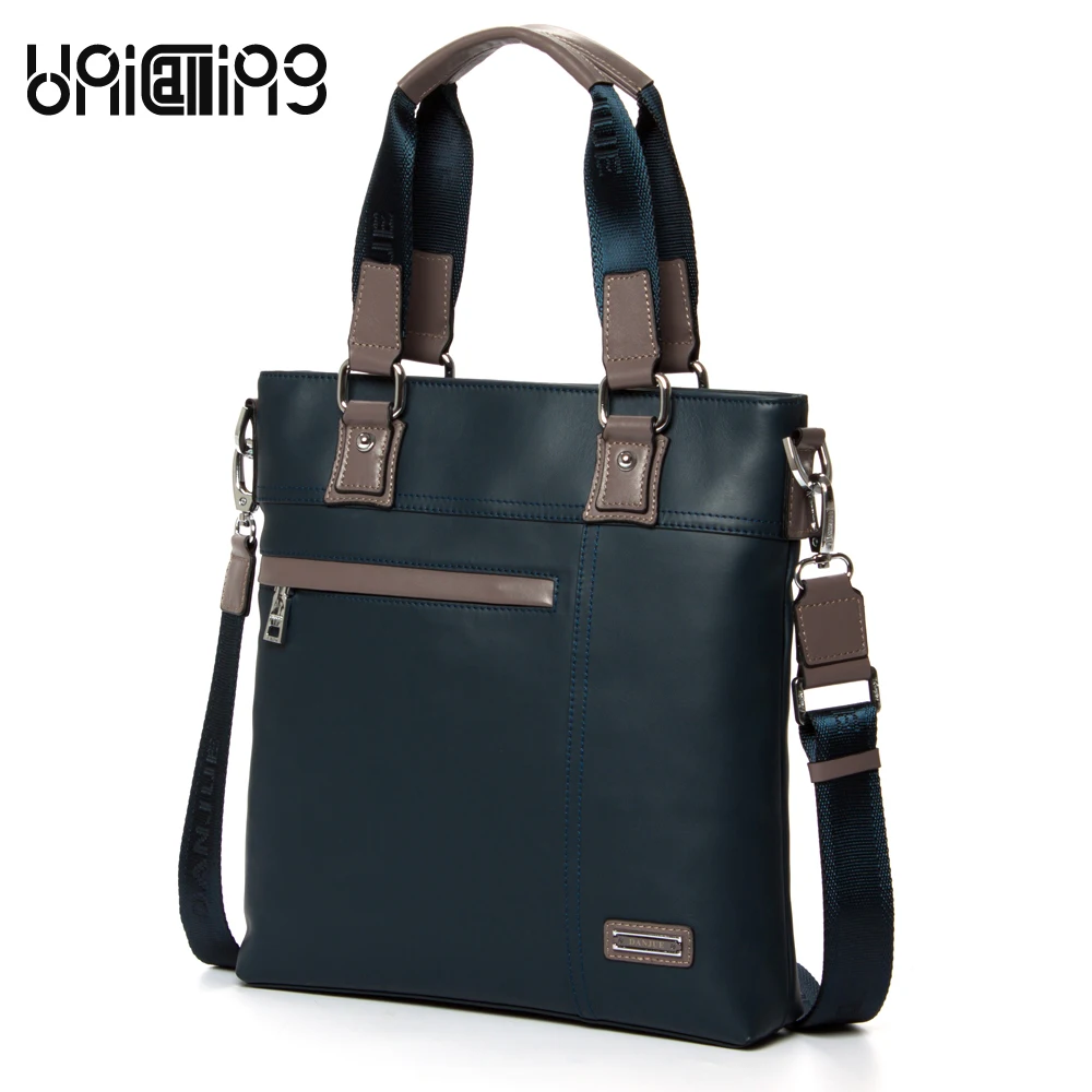 

Genuine leather men bag Korean style fashion real cow leather men shoulder bag vertical business leisure tote messenger bag
