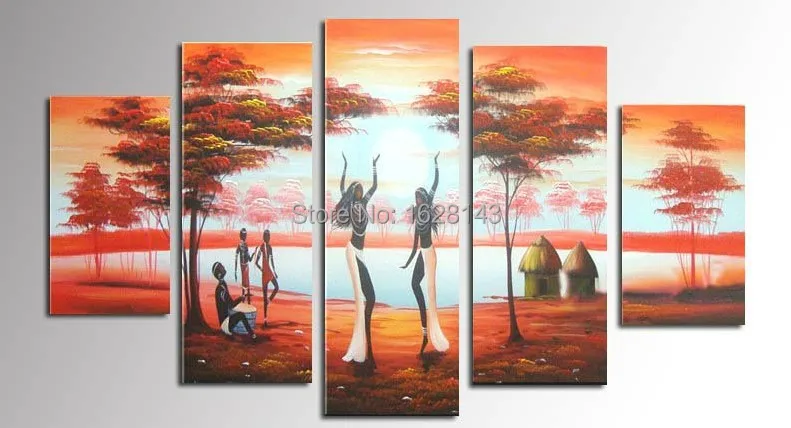 Us 49 96 Modern Landscape Canvas Oil Painting Hand Made Indian Dancing Women Paintings Large Wall Pictures For Living Room Decor D234 In