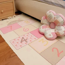 Ковер для детской комнаты, спальни, прикроватный коврик, прямоугольный хлопковый тканый коврик для детской игры, коврик для ползания, машинная стирка