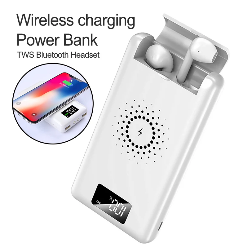 

Potable Fast Charger For Bluetooth Earphone Multi-function 3 in 1 QI Wireless Charger Power Bank For iPhone X XS Max XR