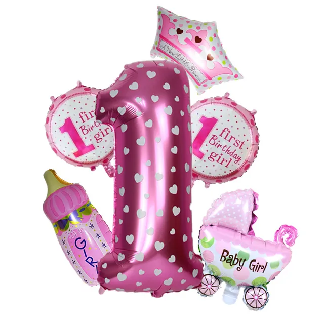 1st Birthday Balloons Set Party Foil Helium Balloons For Baby Shower