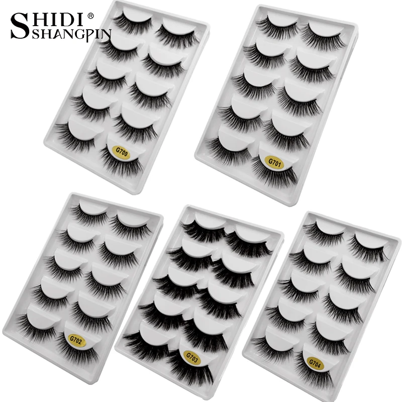 

natrual 3d mink false eyelashes soft mink fasle lashes fluffy faux cils natrual long make up 3d eyelashes 5 pairs/ box maquiagem