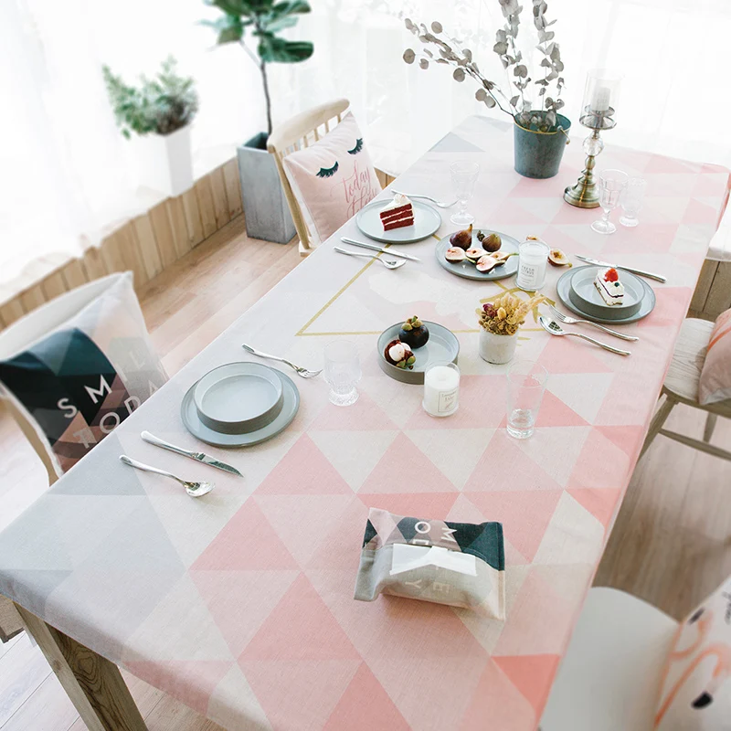 

European simple style Plain colour cotton and linen tablecloth for Dinning Table Tea Tables Table cloth 002