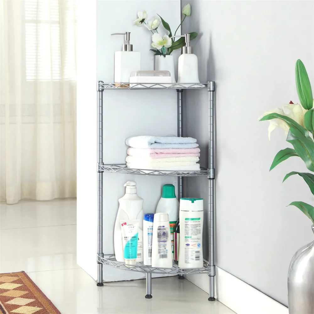 3 Tier Viertel Kreis Draht Ecke Regal Freistehende Storage