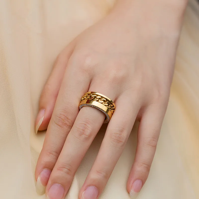 Модные ювелирные изделия из нержавеющей стали 316L, уникальный дизайн, женские обручальные кольца, новые Стразы, золотые кольца для помолвки