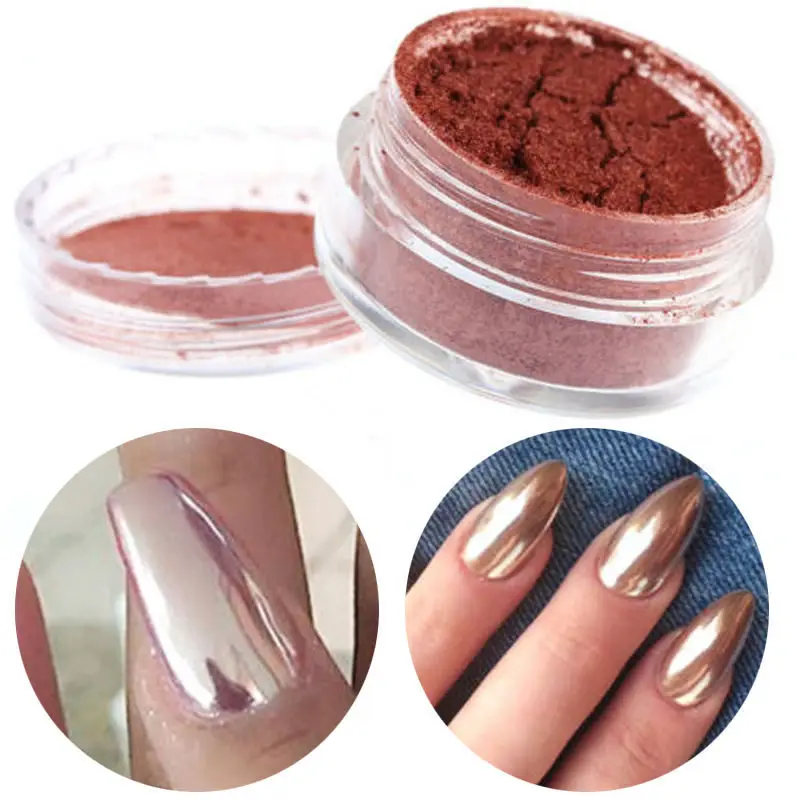 2g Rose Gold Mirror Chrome Effect Nail Glitter Powder Dust Shining Glitters DIY Nail Art Decoration
