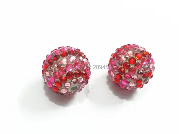 

Hot Sale ! 20mm 100pcs/lot Pink/Red/Hotpink Resin Stripe Resin Rhinestone Ball Beads,Chunky Beads For Kids Jewelry Making