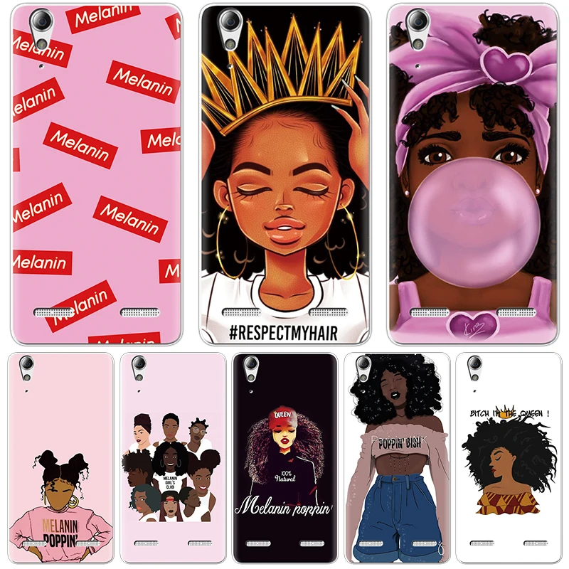 

MELANIN POPPIN For Lenovo Vibe A7000 A1010 A2020 A6020 P70 K3 K6 K8 P2 Z5 S90 Fundas Afro Black Girl Aba For Lenovo K5 Note Case