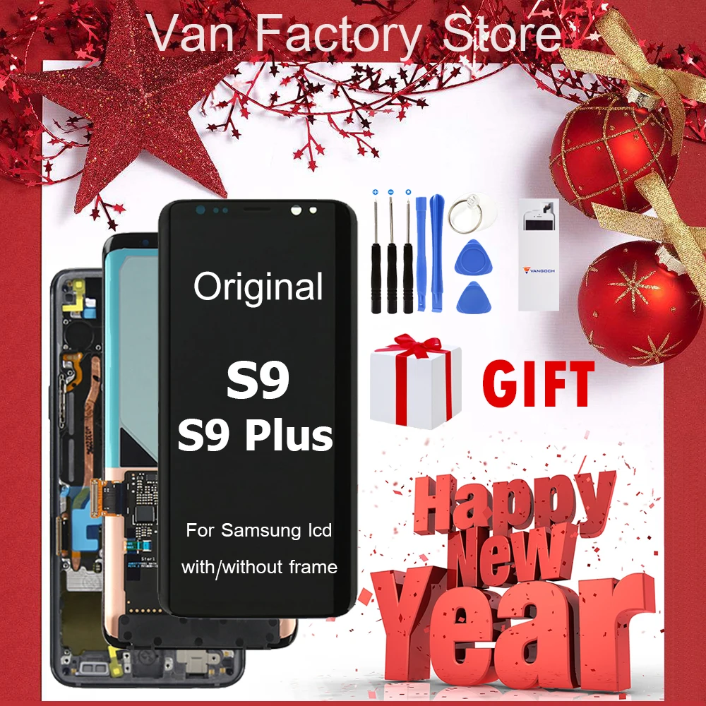 

lcd Original Super Amoled LCD Screen for Samsung Galaxy S9 S9 Plus S9+ Display G9650 Assembly Replacement with adhesives&tools