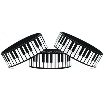 

300pcs One Inch Piano Keys -Music Fan wristband silicone bracelets free shipping by DHL express