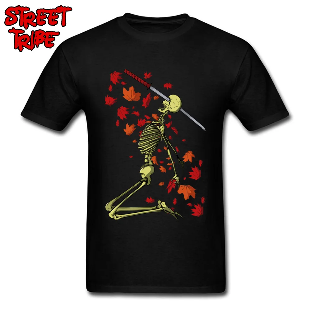 Autumn Fallen Thanksgiving Day Cotton Fabric O Neck Tops Shirts Short Sleeve Casual T-Shirt On Sale Custom Tshirts Autumn Fallen black