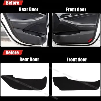 

4pcs Fabric Door Protection Mats Anti-kick Decorative Pads For Hyundai Sonata 8th 2011-2015