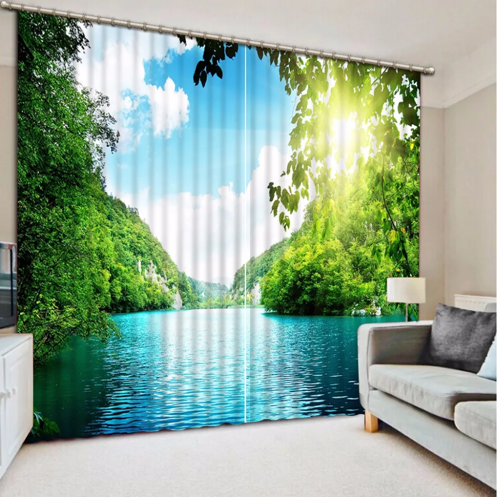 Window Decoration Curtains Nature Landscape Sheer Curtains For The
