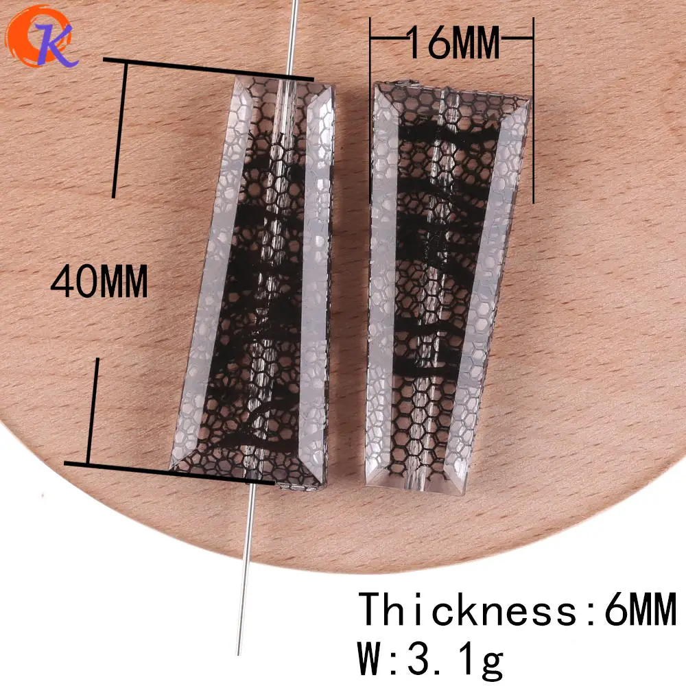 Cordial Design шт. 16*40 мм 100 шт акриловые бусины/Изготовление ювелирных изделий/черная полоса зебры/трапециевидная/ручная работа/бусины с