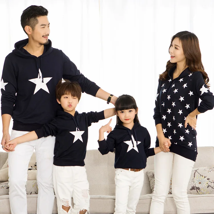 

Christmas family matching clothes father mother daughter son mommy me couple family look wear stars dresses hoodies outfits