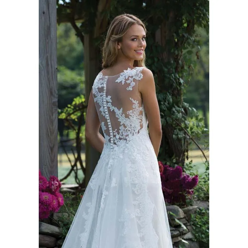 Vestido De Noiva белое цвета слоновой кости кружево ТРАПЕЦИЕВИДНОЕ свадебное платье 2019