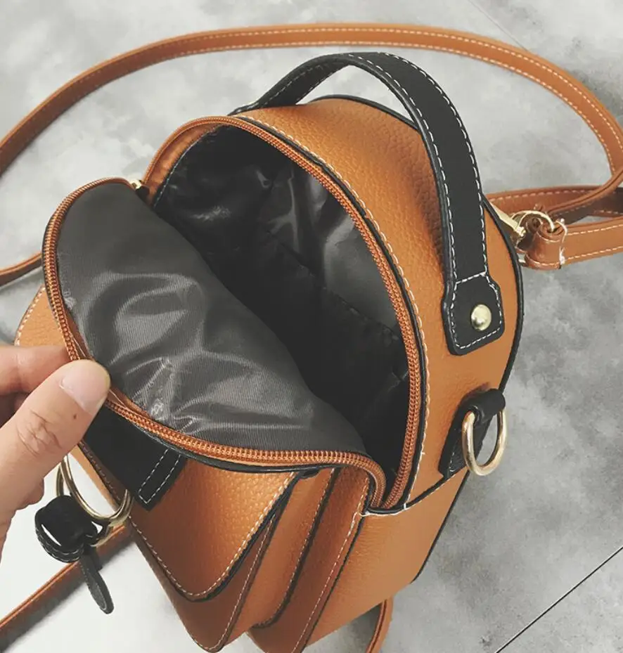 Новинка, Модный женский рюкзак, высокое качество, из искусственной кожи, женская сумка через плечо, контрастный простой маленький рюкзак для путешествий, школьные сумки