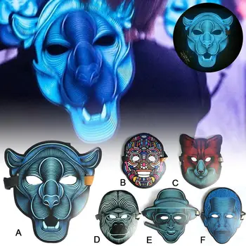 

Voice Control LED Light Mask Up Funny Mask From The Purge Election Year Great For Festival Cosplay Halloween Costume New Year