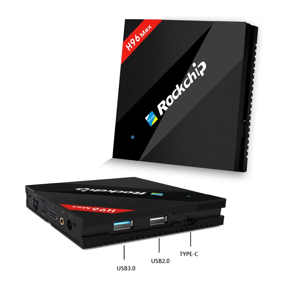 H96 MAX RK3399 4GB RAM 32GB ROM TV BOX 2.4G/5.0G Wifi H.265 4K Smart Tv VP9 Android 7.1 Bluetooth 4.0 USB3.0 Type-C Media Player