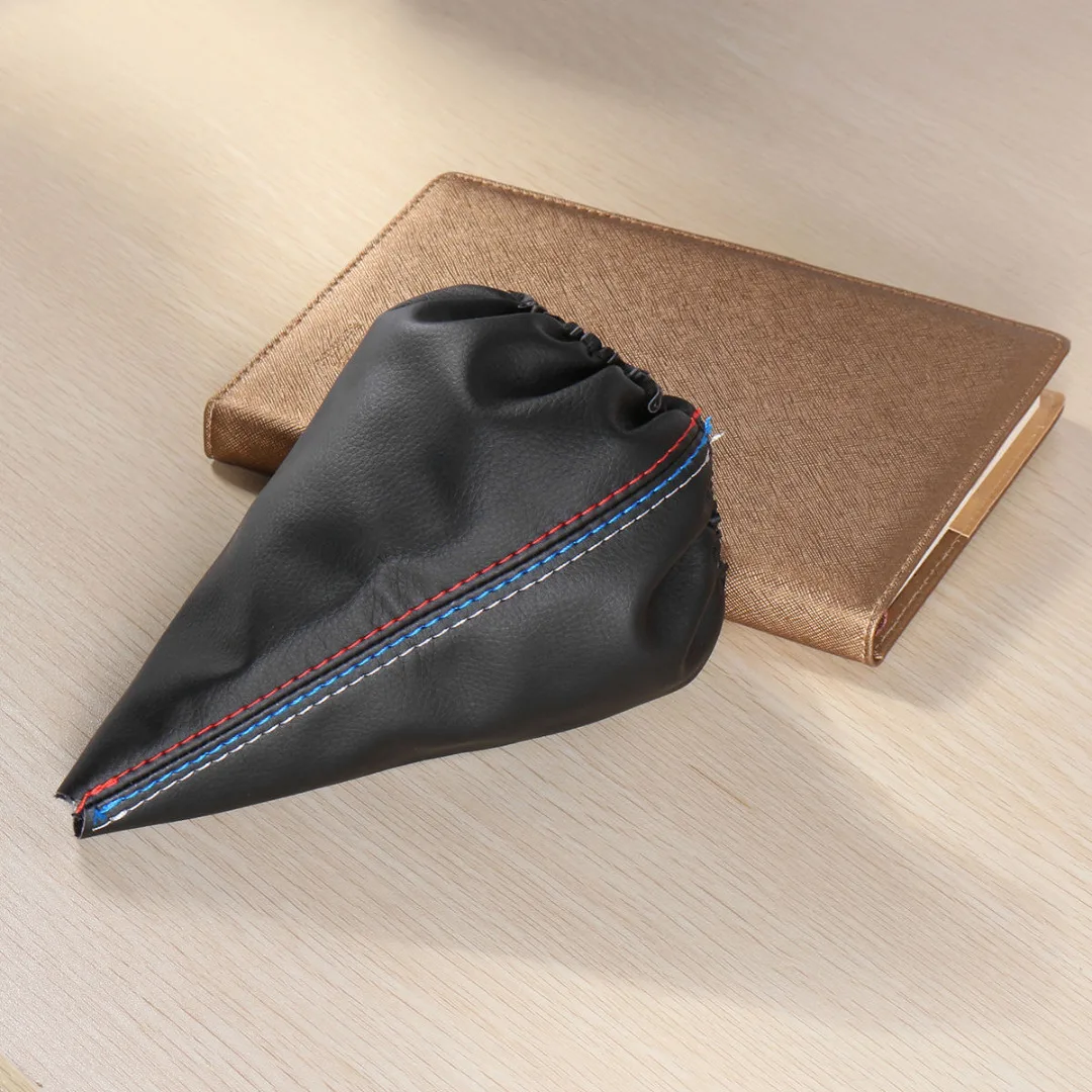 Black PU Leather Gear Shift Knob Shifter Boot Cover For  E30 E34 E36 E46 Z3