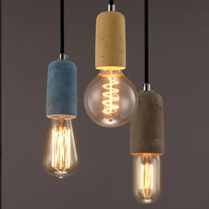 Post Modern Concrete Pendant Light Vintage Cement Hanging Pendant Lamp Contemporary Loft Suspension Lamp Holder Socket Lighting Fixture Home Light (2)