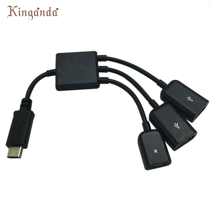 

Ecosin2 2017 3 in 1 USB C Type C USB 3.1 High Speed 3 Port USB 2.0 Mini Cable Hub Splitter Adapter17MAR16
