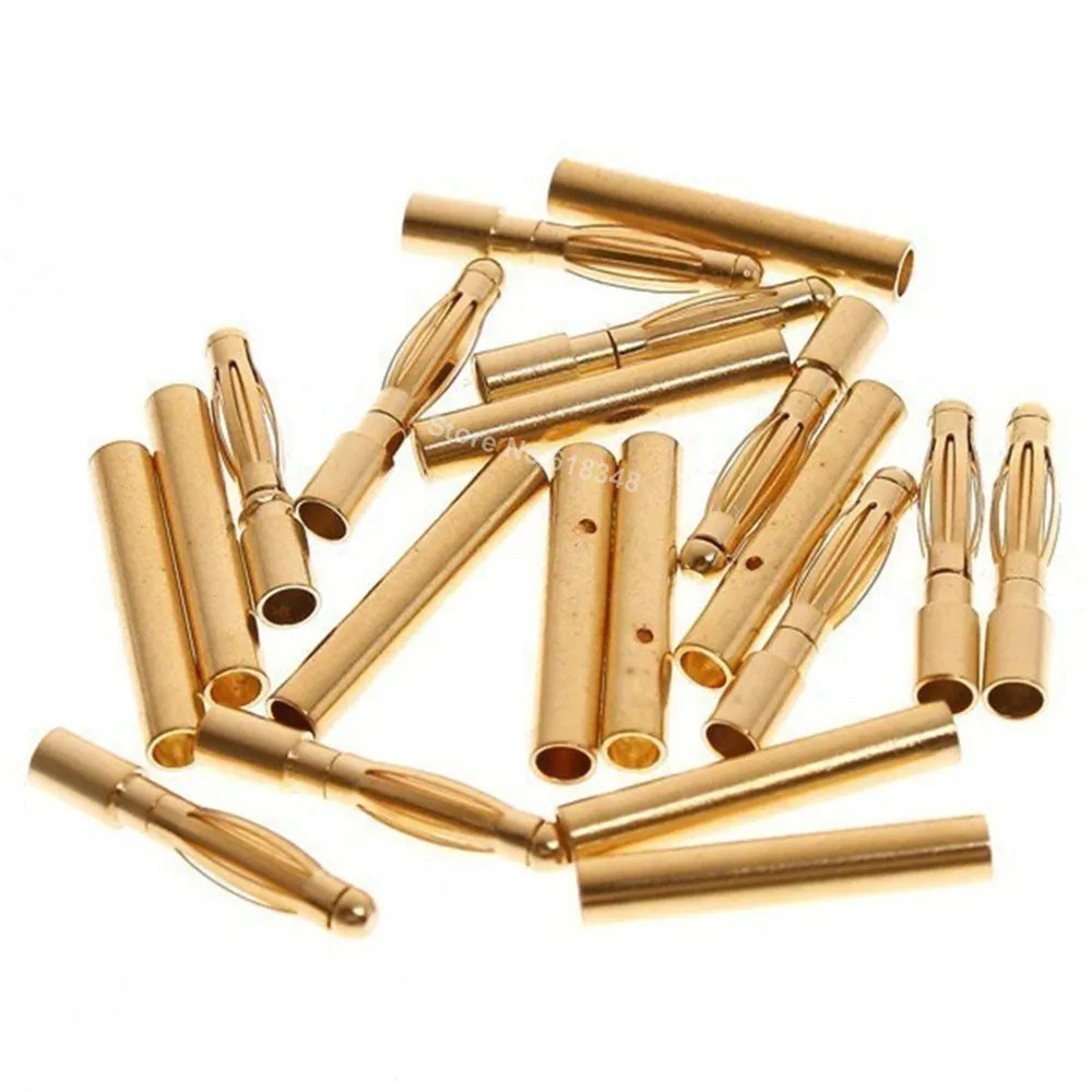 20 Pairs 2mm Gold Bullet Banana Plug Connector RC Battery ESC Replacement For RC Airplane Car