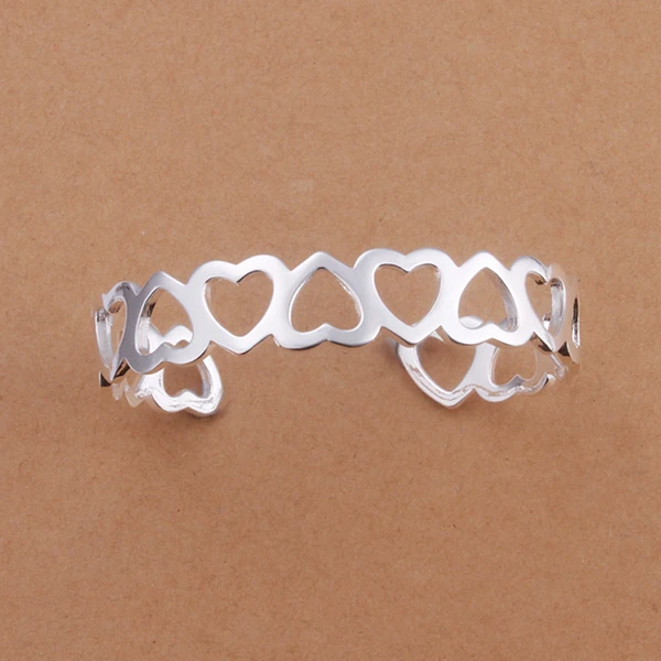 

2015 new arrived 925 sterling silver jewelry loverly full heart open bangle cuff bracelet bangle for women