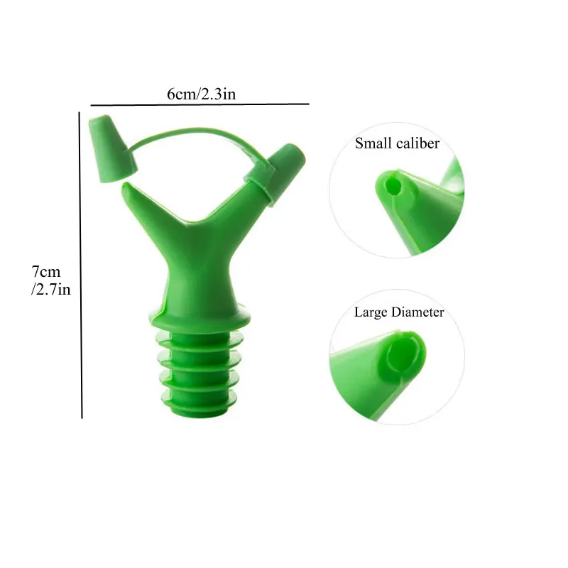 Двойная головка бутылки рот пробка для соевого соуса бутылки, вино и масло Pourer с крышкой случайные цвета