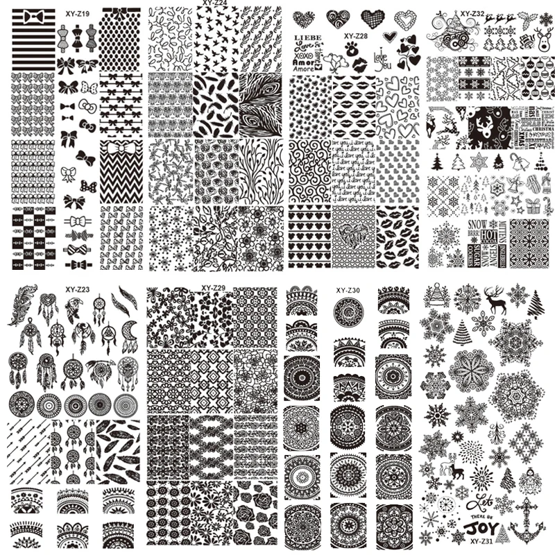 

New Assorted Designs Nail Art Metal Plate Image Stamping Plates DIY Manicure Printing Template Plate Tool XYZ17-32