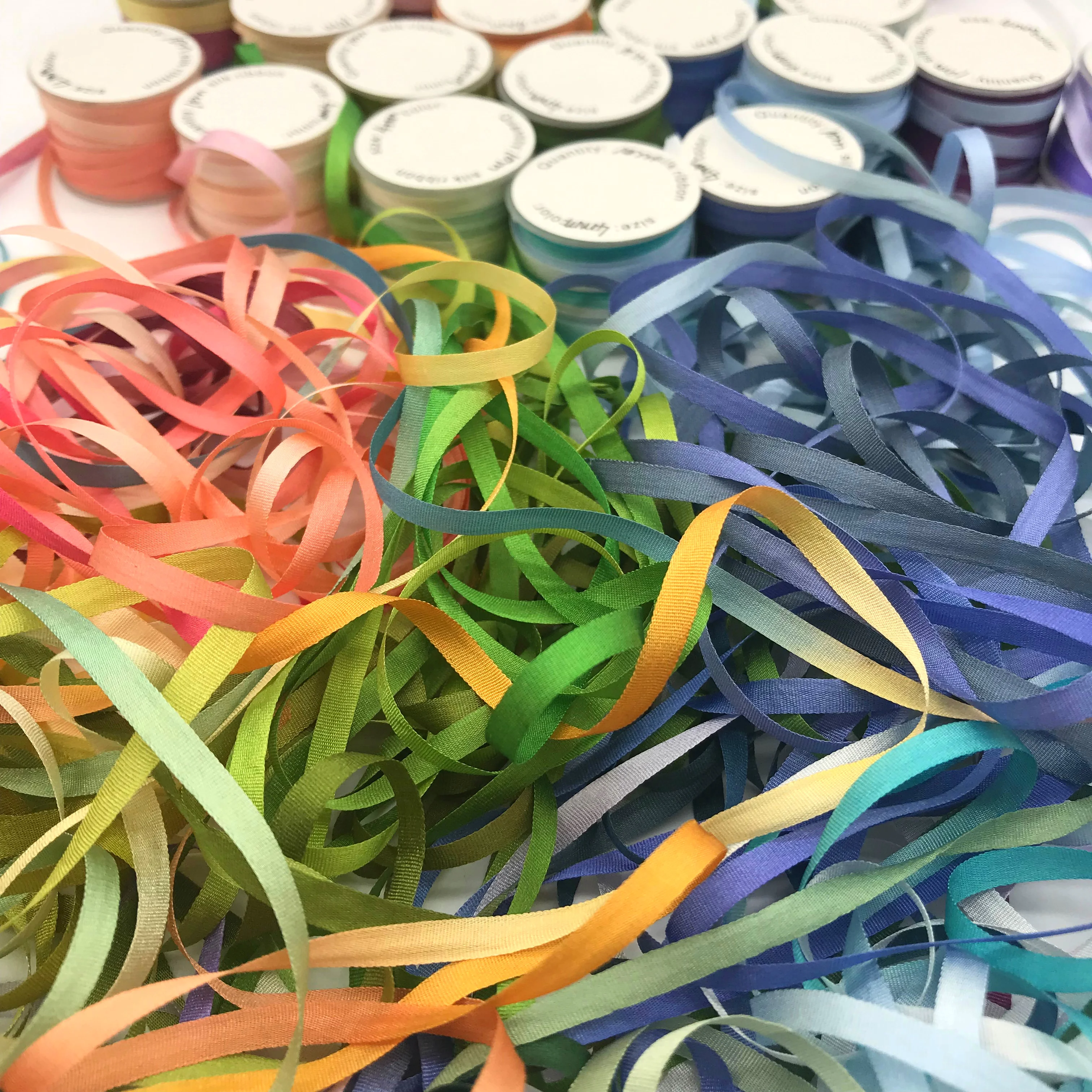 4mm silk ribbon variegated color 100% real pure silk thin taffeta soft ribbons for embroidery ribbon decoration ribbon supplies sewing ribbon