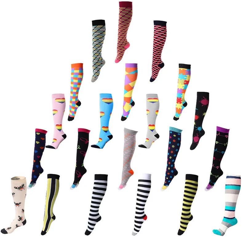 

Best selling sports elastic compression socks long tube running compression knee high socks