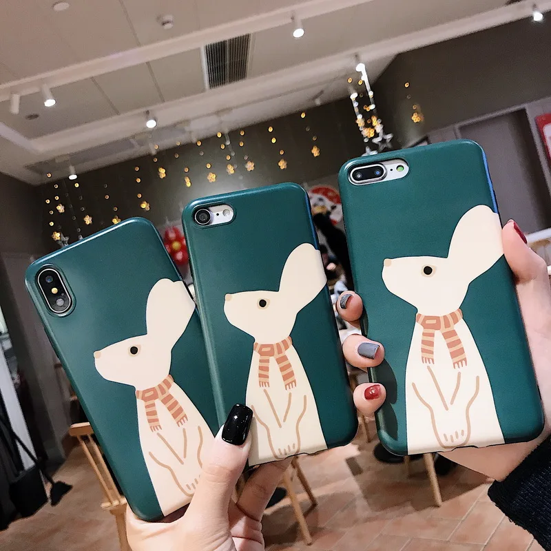 

Cover For iPhone 6 7 8 8 Plus X XS XR Case & For Apple iPhone X XS XS MAX XR Cases Matte Texture Rabbit Phone Fundas Capa Coque