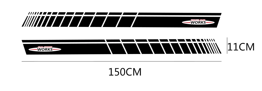 Автомобильная Боковая дверь стикер тело талия юбка наклейки отделка для Mini Cooper S JCW R53 R55 R56 R57 R58 R59 R60 F54 F55 F56 F60 аксессуары