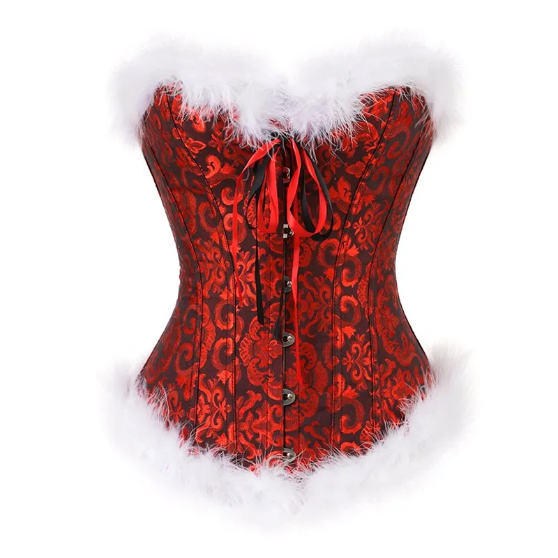 Caudatus Christmas Corsets For Women Miss Santa Bustier Top Corselet
