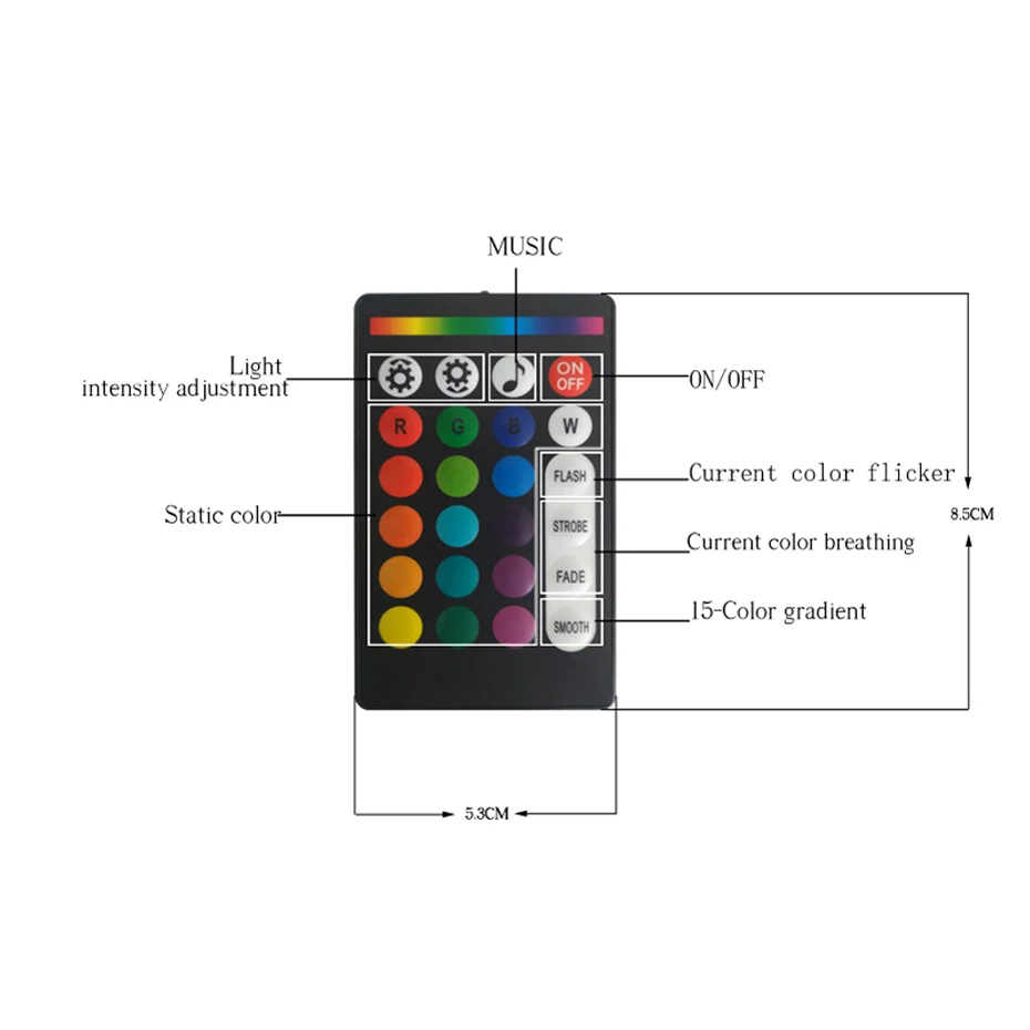 RGB Светодиодный РЧ-контроллер для Светодиодный светильник-лента с дистанционным управлением DC5-24V RGB Bluetooth беспроводной музыкальный контроллер для Светодиодный светильник 5-12 В