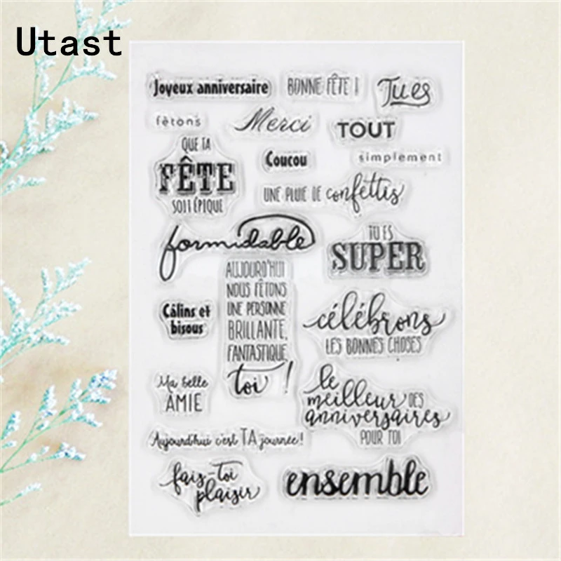 French Birthday Words Clear Silicone Stamps Transparent Rubber Stamp For Diy Scrapbooking Photo Album Decorative Craft Making Stamps Aliexpress