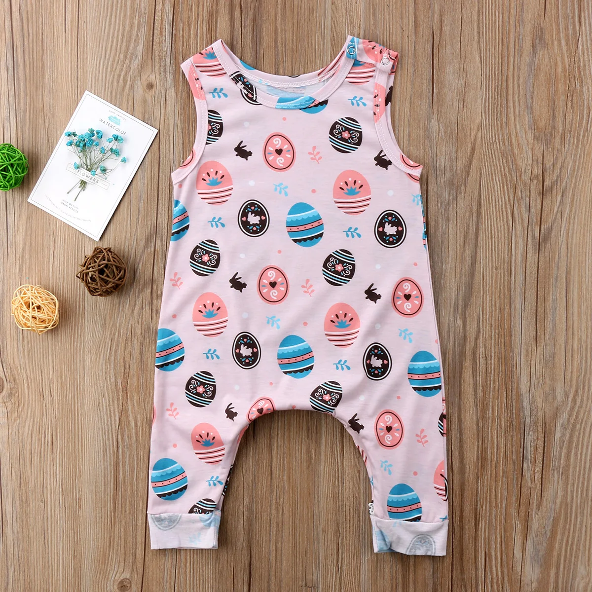Cute Newborn Baby Boy Girl Rompers Easter Egg One Piece Romper Sunsuit