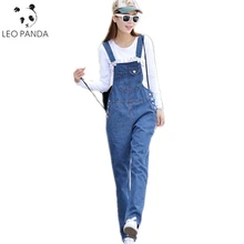 Демисезонный модные джинсы Комбинезоны для малышек деним Комбинезоны для женщин Мотобрюки свободные плюс Размеры Для женщин заброшенной Брюки для девочек женские Комбинезоны для девочек LX4